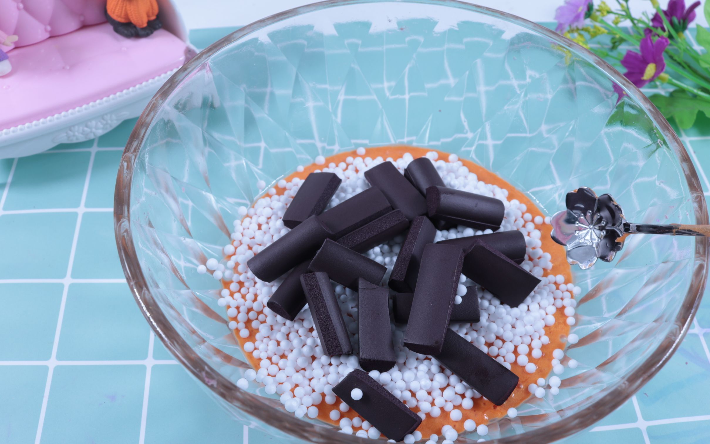 自制烧仙草椰果泥,捏起来太解压了,无硼砂