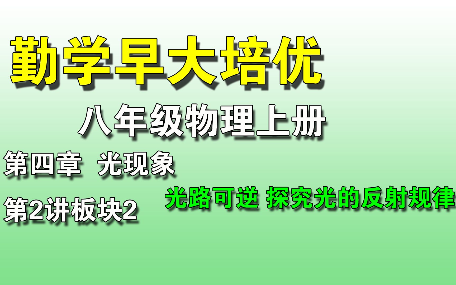 大培优2021版八年级物理上册第四章第2.2讲 光路可逆与探究反光的反射规律哔哩哔哩bilibili