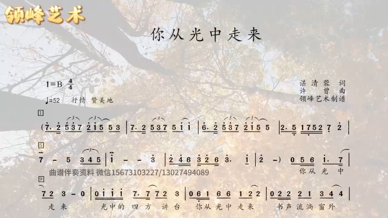 《你从光中走来》二三声部 合唱谱简谱 献礼第40个教师节 记谱 曲谱音频对比哔哩哔哩bilibili