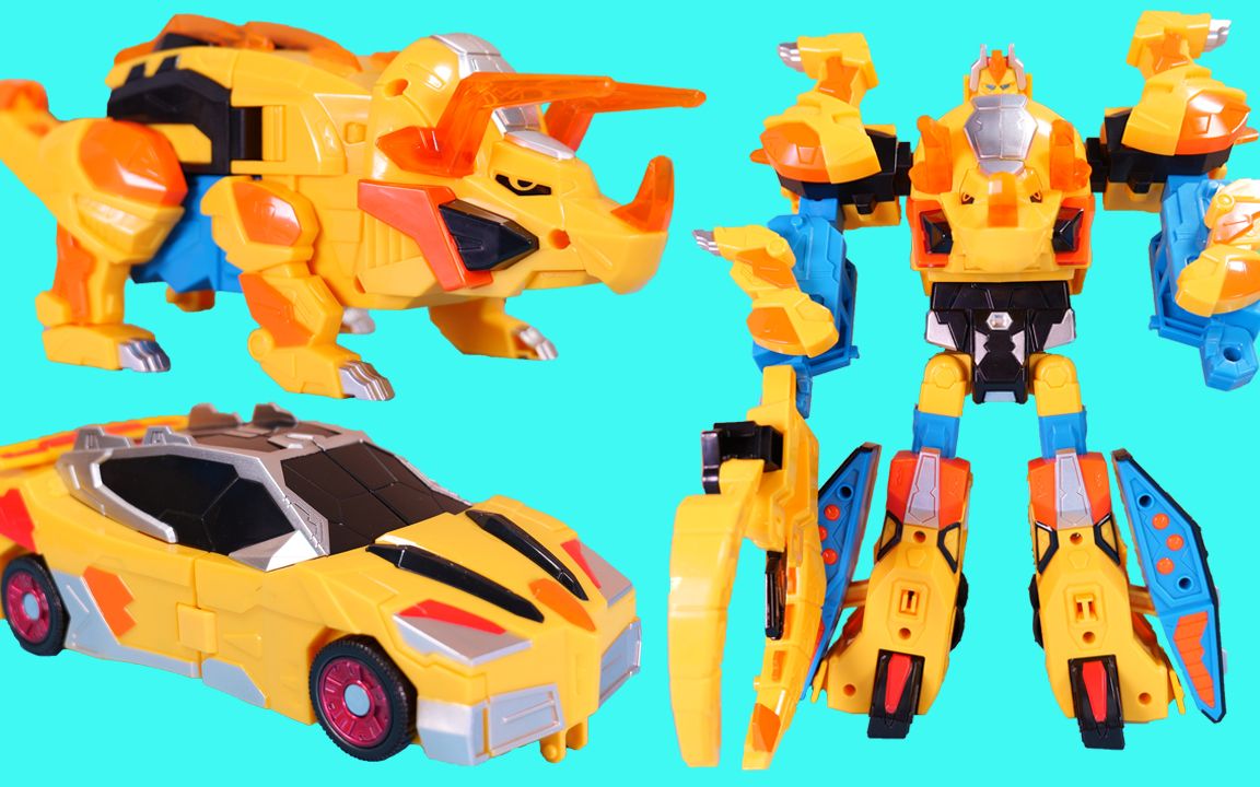 心奇爆龙战车雷霆角王龙二合体玩具