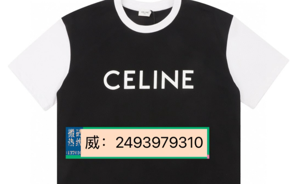 CELINE赛琳标语logo印花情侣款短袖T恤哔哩哔哩bilibili