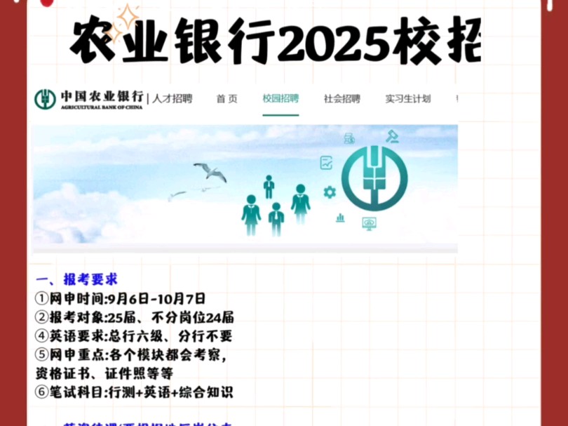 农行银行2025秋季校招报考条件汇总及要求#农业银行秋招#农行秋招#银行秋招#25银行秋招#好工作推荐#银行校招#大学生就业#国企铁饭碗#央国企#农行秋...