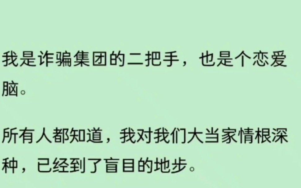 我是诈骗集团的二把手,也是个恋爱脑.所有人都知道,我对我们大当家情根深种,已经到了盲目的地步.哔哩哔哩bilibili