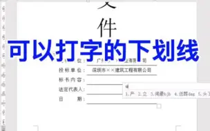 下载视频: 设置可以打字的下划线，你会吗？