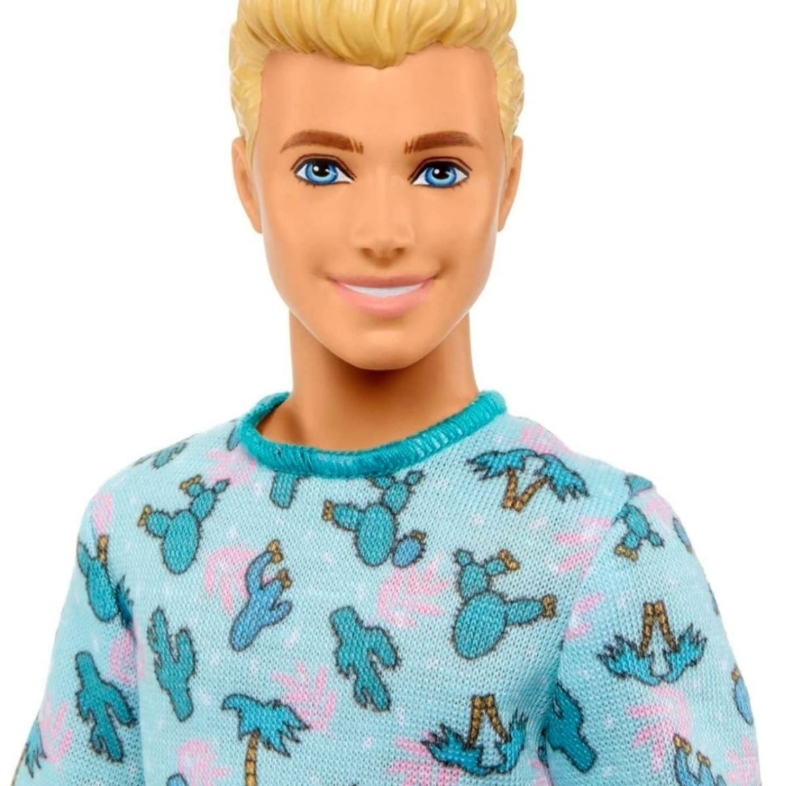 barbie芭比娃娃时尚达人#211金发蓝色仙人掌t恤 白色短裤和运动鞋