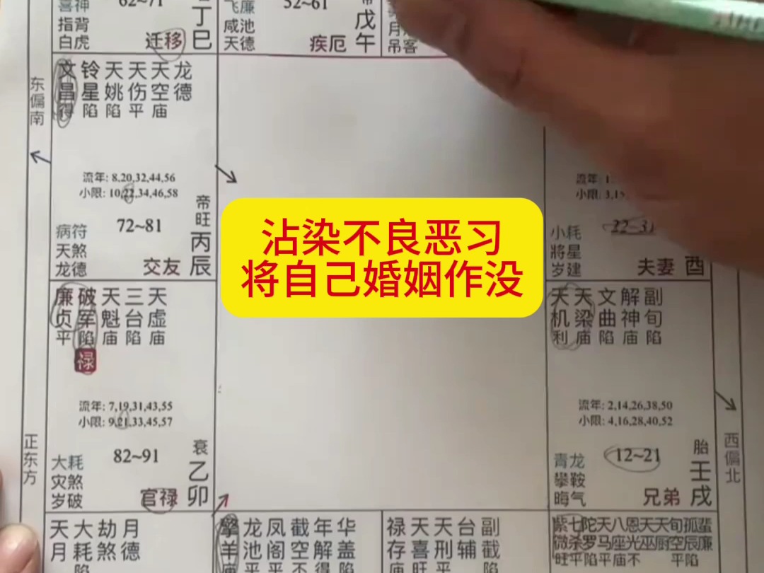 紫微斗数案例分析:紫微、七杀入命,染上不良恶习,将自己的婚姻作没!哔哩哔哩bilibili