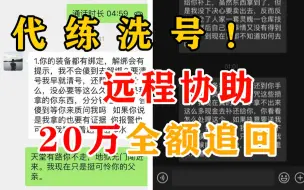 下载视频: 20万的账号都敢洗！这代练刑！真刑！