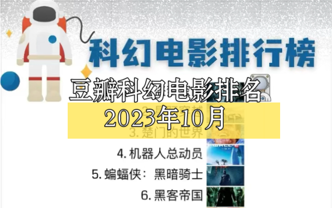 科幻电影排行榜(2023年10月豆瓣评分排名)哔哩哔哩bilibili