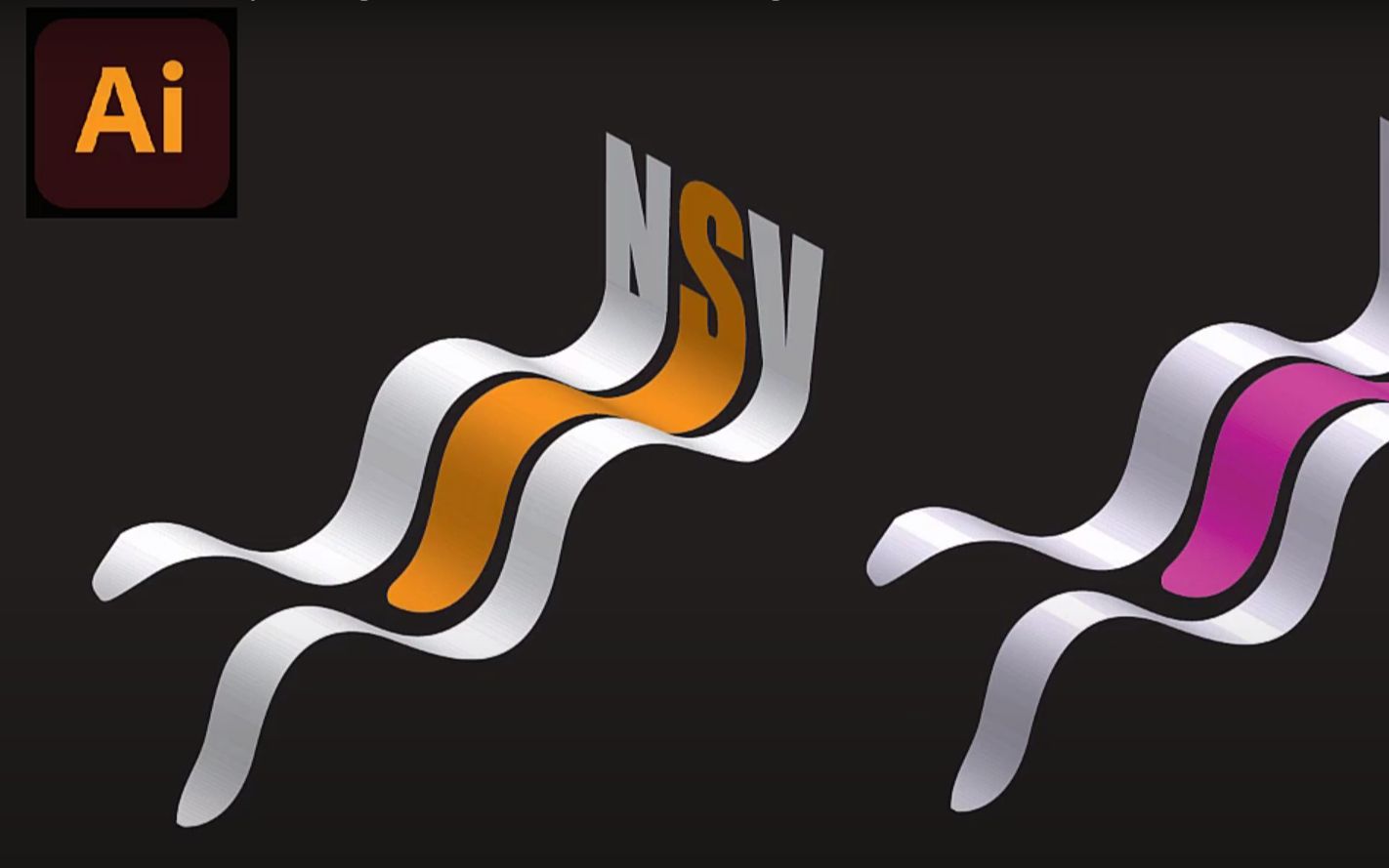 illustrator cc教程-图形设计-3d波浪文字效果