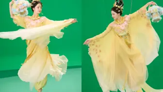 河南卫视和工作室发了热巴花神女夷花絮图～热巴核心好强啊，她吊威亚真的好美