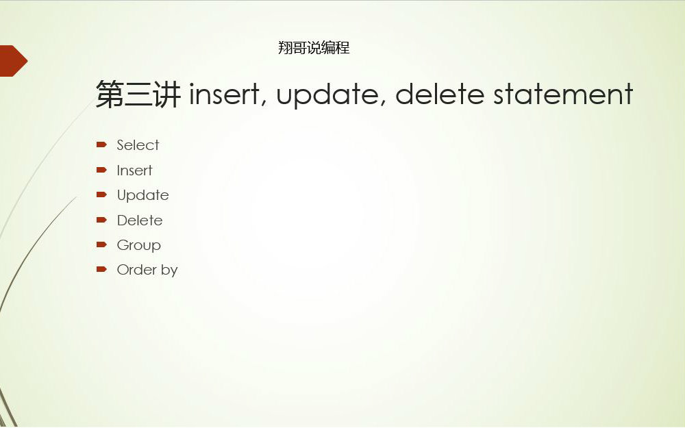 翔哥说编程 SQL 数据库 第三讲 select,insert,update,delete哔哩哔哩bilibili