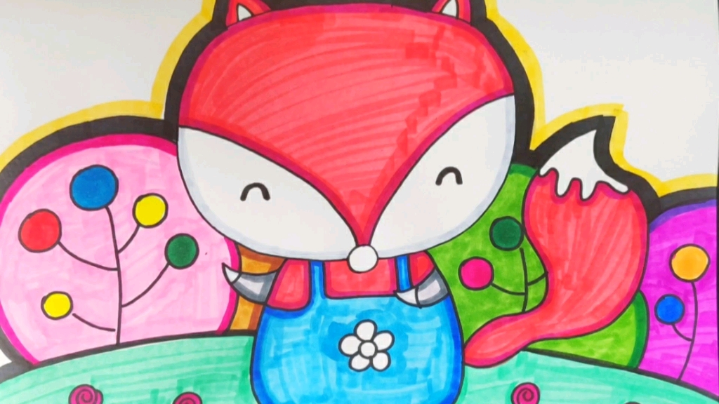 儿童画小狐狸绘画教程