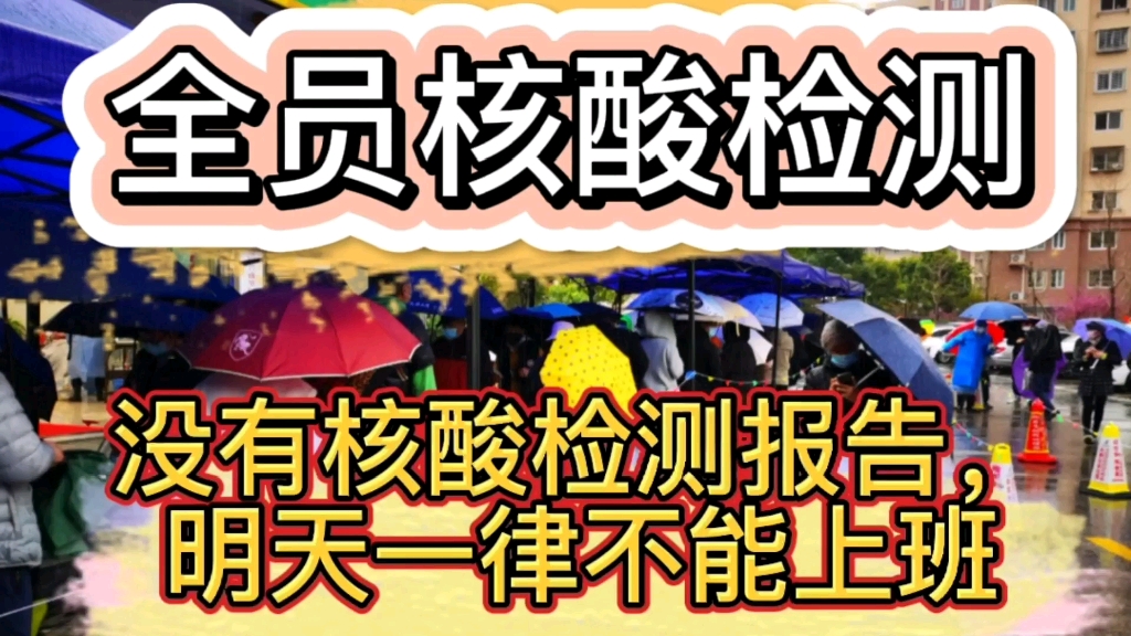 浦东汇福家园全员核酸检测,没有报告的明天一律不能上班哔哩哔哩bilibili