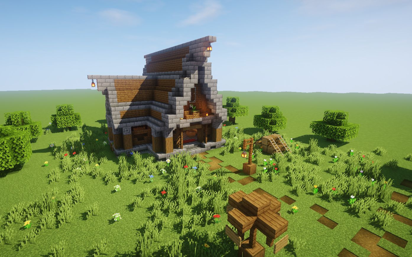 【minecraft】适合新手的中世纪生存房屋(教程)