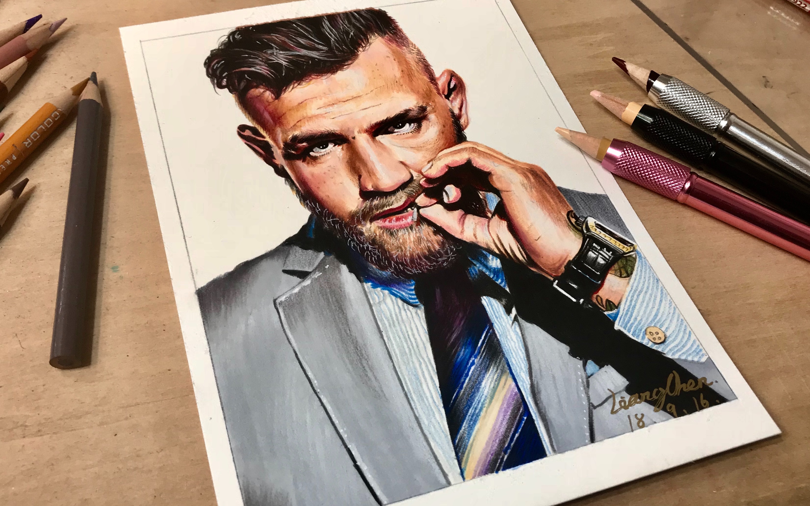 【彩铅手绘】康纳_哔哩哔哩 (゜-゜)つロ 干杯~-bilibili