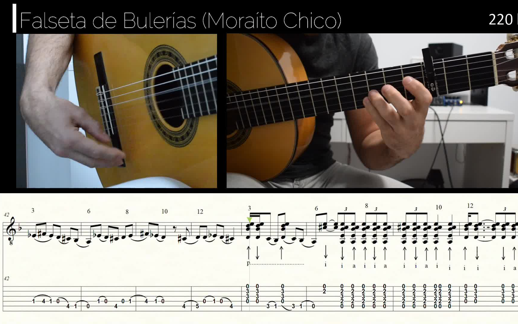 [图]【教程】Falseta de BULERÍAS (片段) - MORAÍTO CHICO含谱精品教程by Guitarra Studio | 弗拉门戈 吉他教程