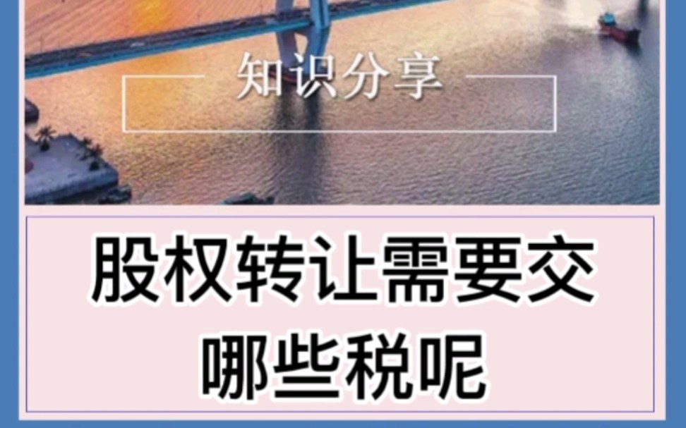 我们做股权转让需要交哪些税呢?哪些税是必须要交的呢哔哩哔哩bilibili