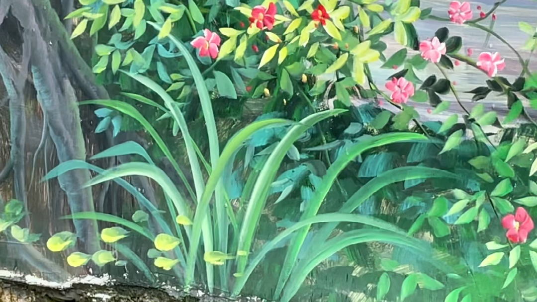 活动作品植物墙绘莫奈墙绘毛凯威