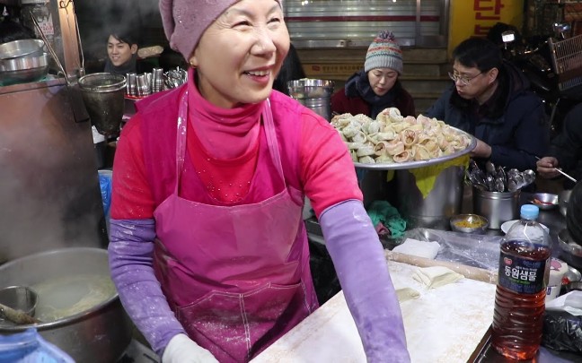 韩国传统市场美食‖手工刀切面哔哩哔哩bilibili