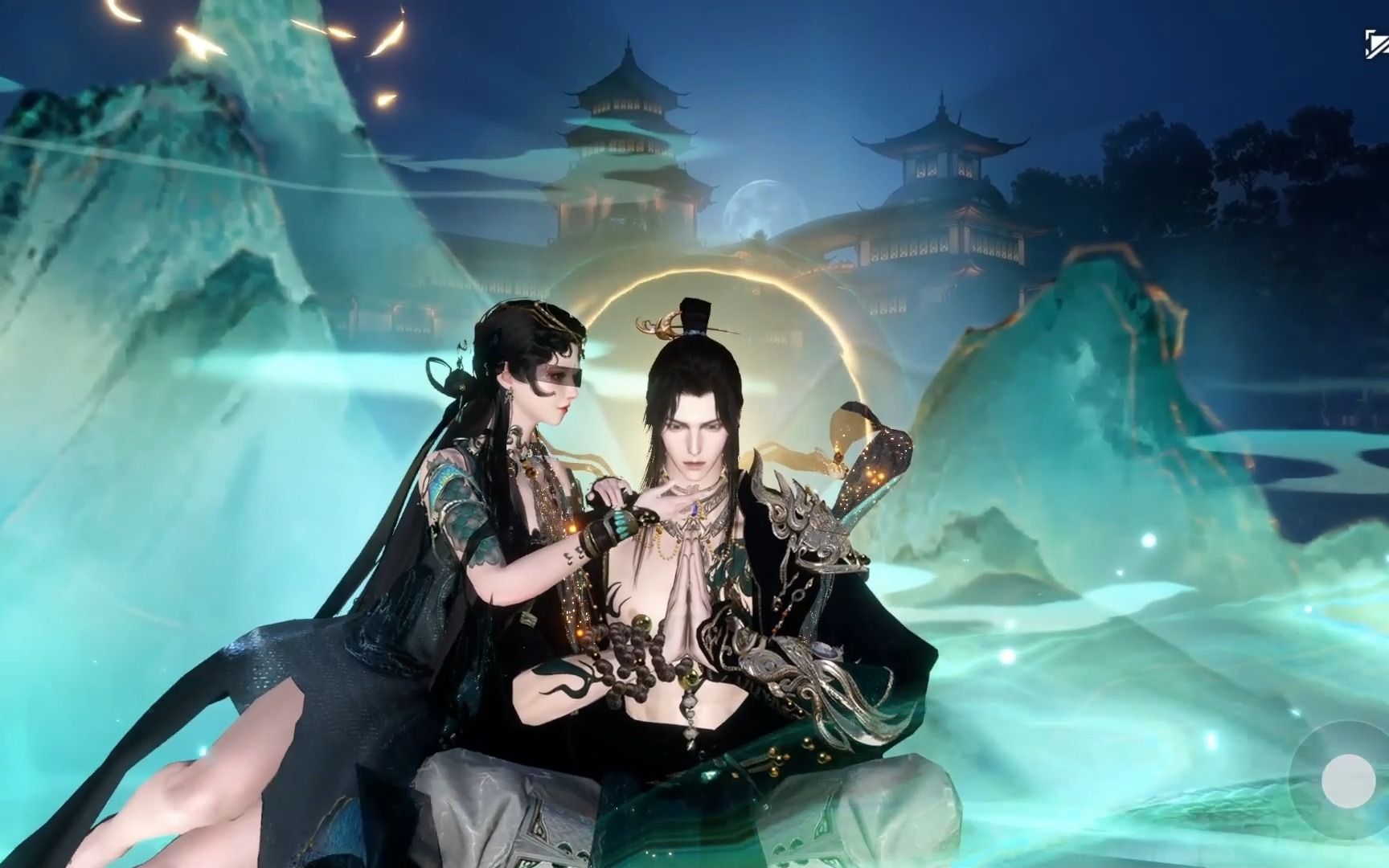 逆水寒 青蛇法海双人动作