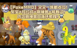 Download Video: 【PokeMMO】『城都』新点位！聚宝+捡垃圾+刷神兽+稀有闪！刷神兽自循环！含效益计算讲解！