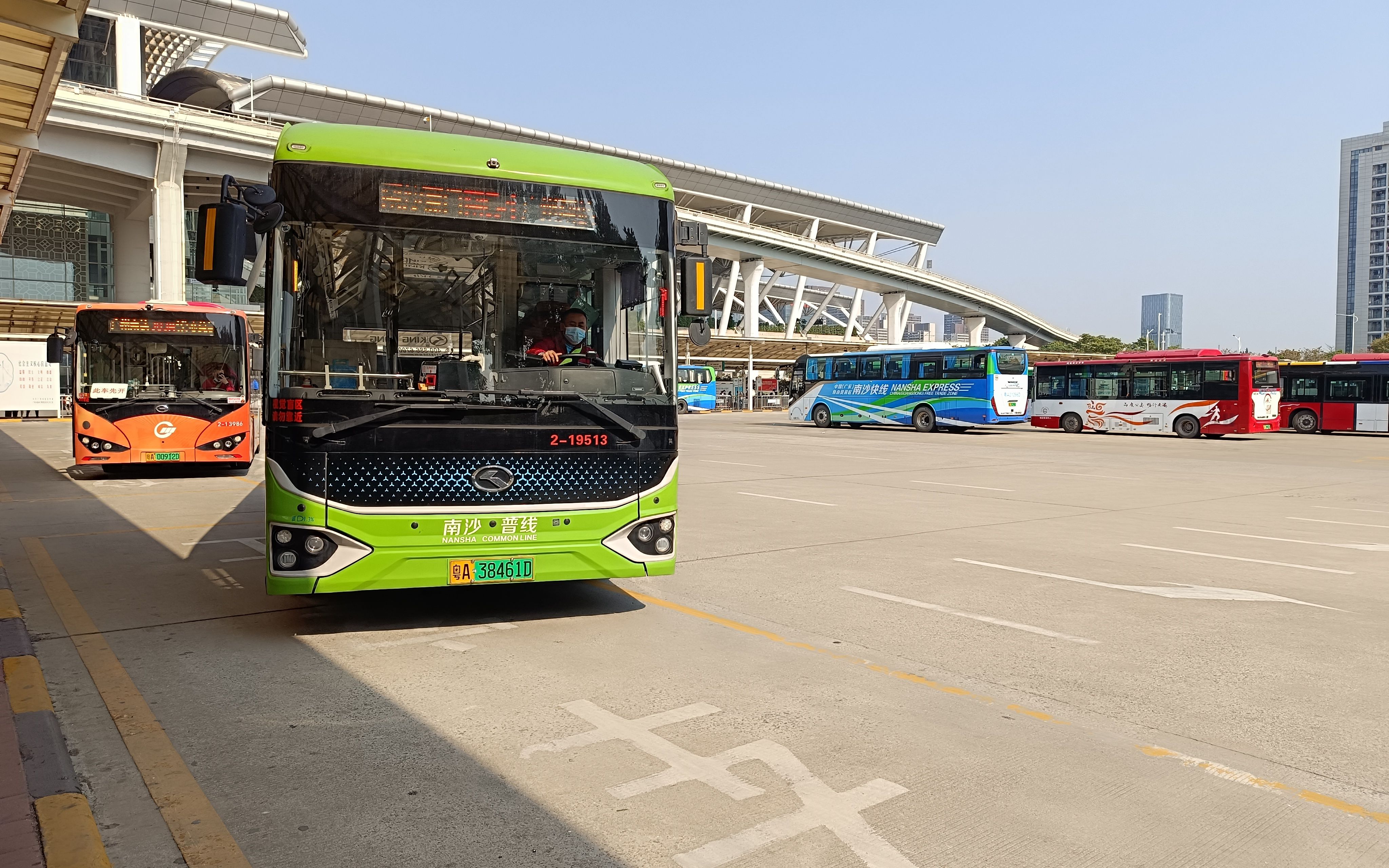 (pov-36)【已停运的开飞机的巴士集团线路】广州公交南沙64路 广州