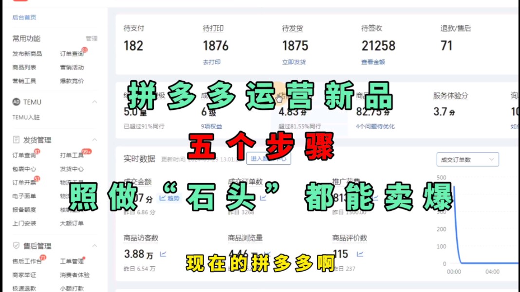 拼多多运营新品五个步骤照做"石头"都能卖爆!