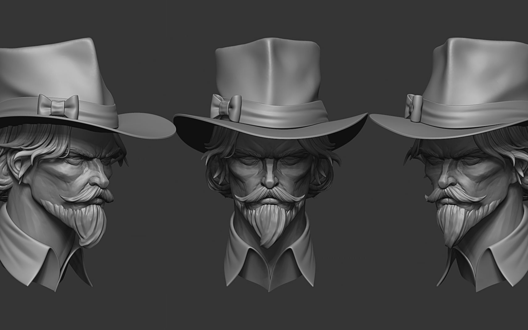 【zbrush人物雕刻】西部牛仔模型制作教学!