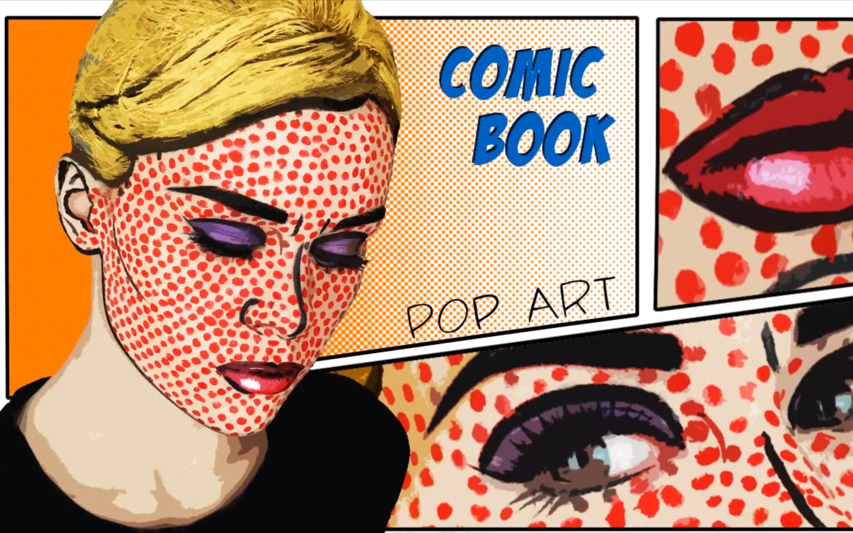 美女教你化妆波普漫画风脸妆