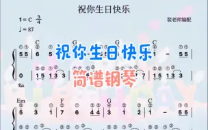 Télécharger la video: 祝你生日快乐，简谱钢琴教学。生日快乐歌，大家一定收藏，学习好，以备不时之需[呲牙]