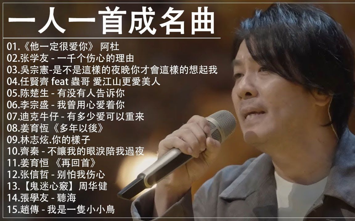 [图]80 ~ 90年代经典老歌 _ 群星 里 一人一首成名曲 _《他一定很爱你》 阿杜, 林憶蓮&李宗盛 【當愛已成往事】, 张学友 - 一千个伤心的理由