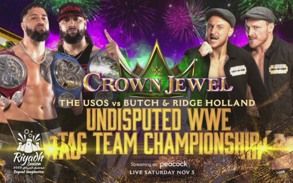 [图]Crown Jewel 2022.11.05 The Usos vs. The Brawling Brutes 毋庸置疑WWE双打冠军赛