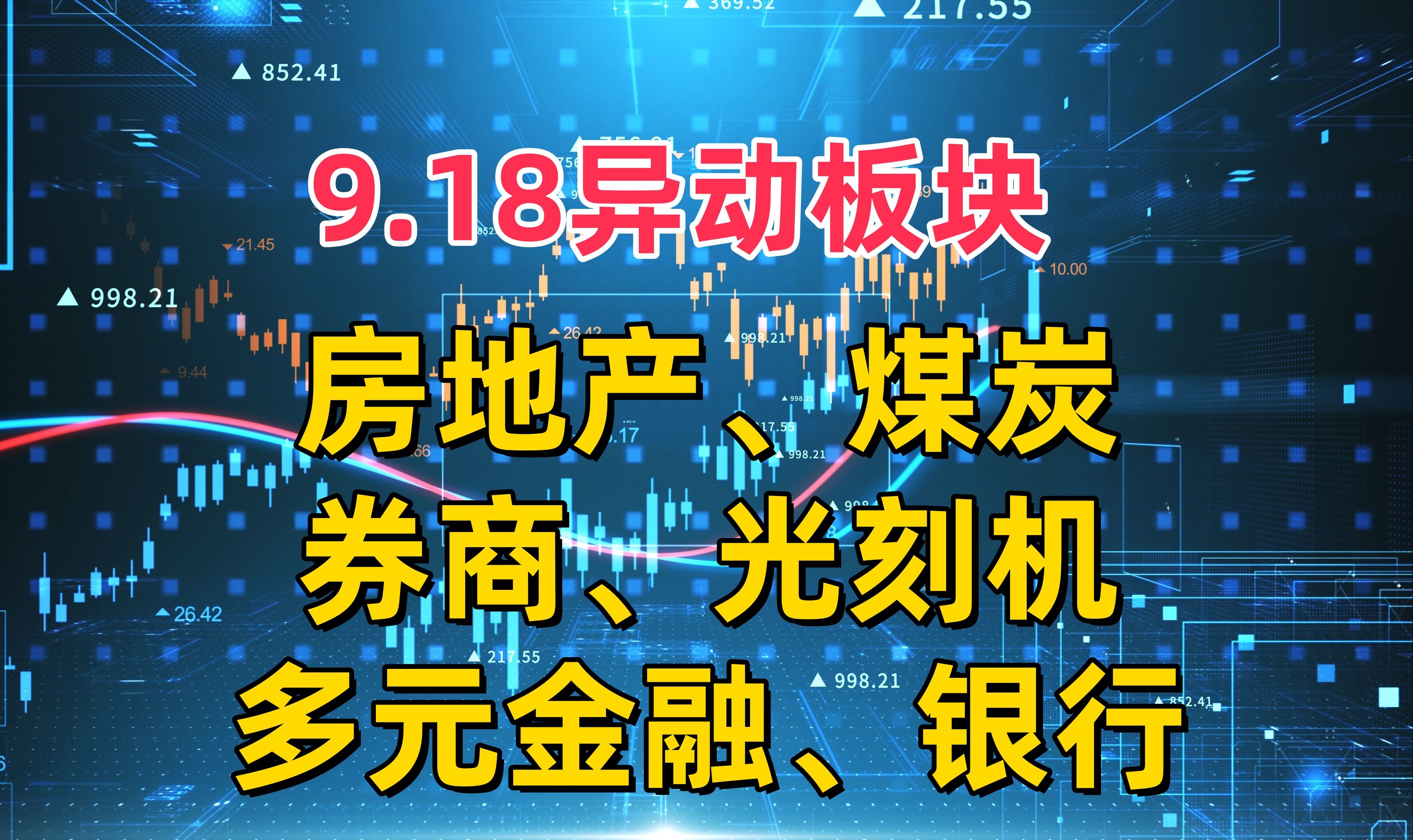 9.18异动板块,房地产、煤炭、券商、光刻机、多元金融、银行哔哩哔哩bilibili