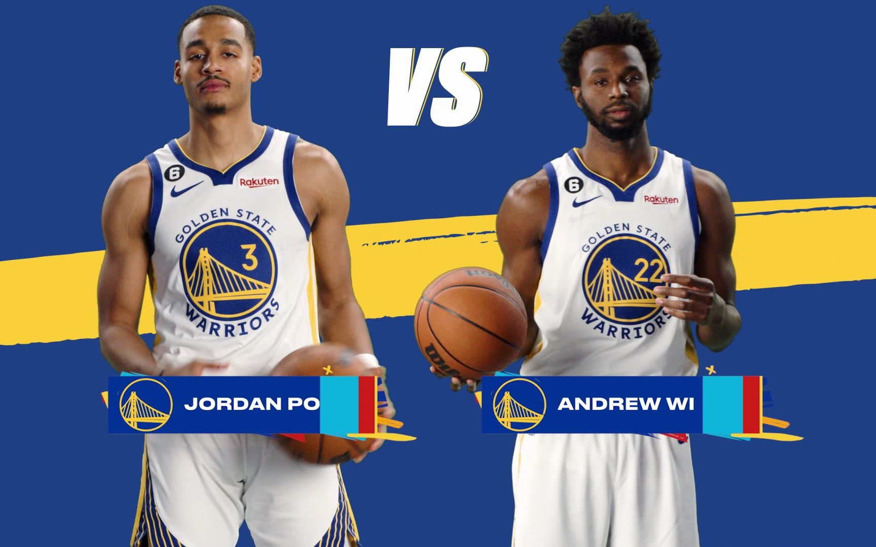 金州勇士|jordan poole and andrew wiggins compete in goldfish