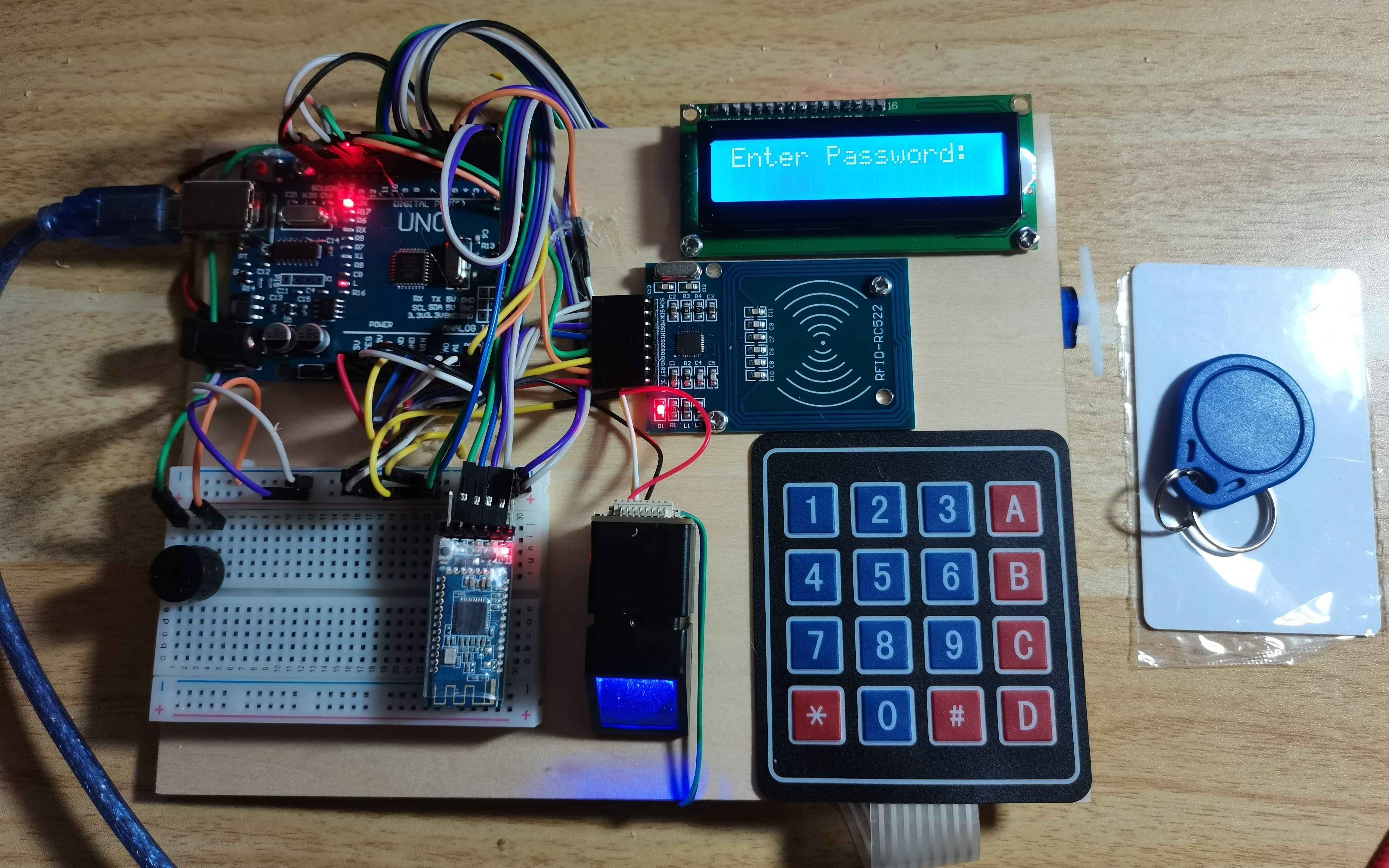 基于Arduino的4种智能门禁系统4*4矩阵键盘、RFID射频识别、蓝牙、AS608指纹机哔哩哔哩bilibili