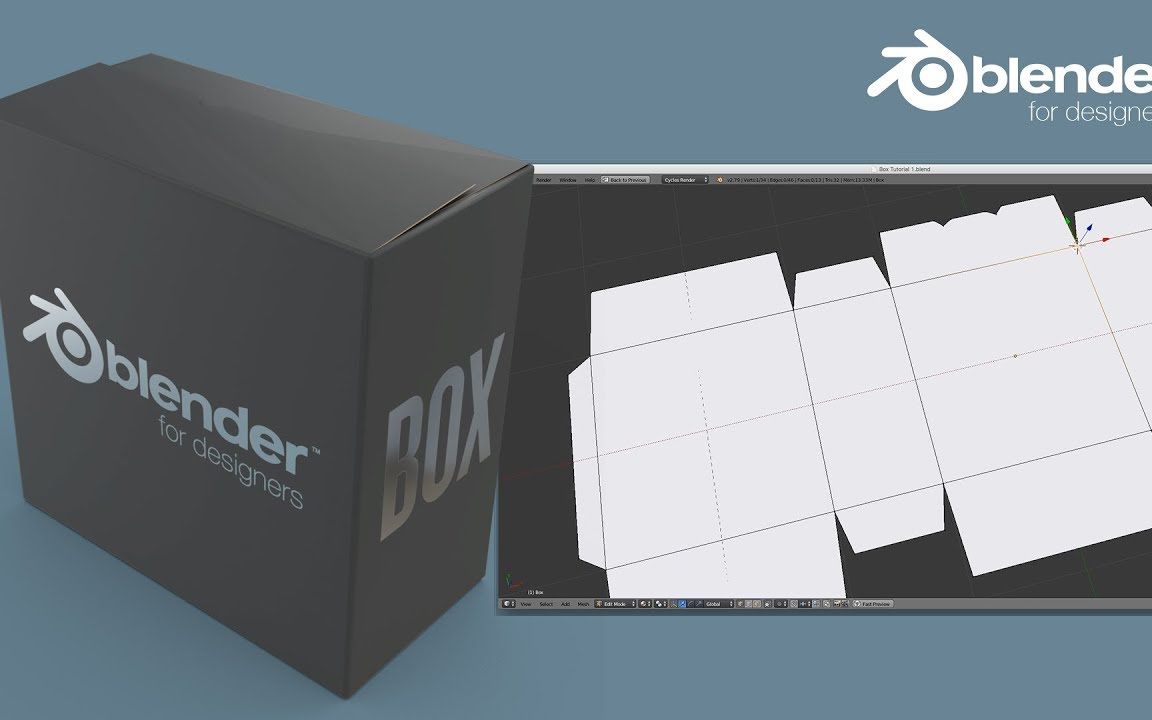 【Blender】如何简单制作3D包装设计?用襟翼和模具制作一个包装盒|适合平面设计师哔哩哔哩bilibili