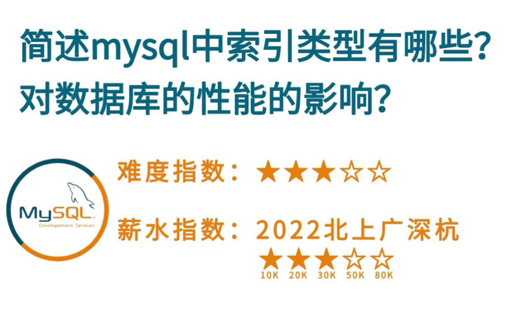 【5分钟背八股】85:简述mysql中索引类型有哪些,以及对数据库的性能的影响?哔哩哔哩bilibili