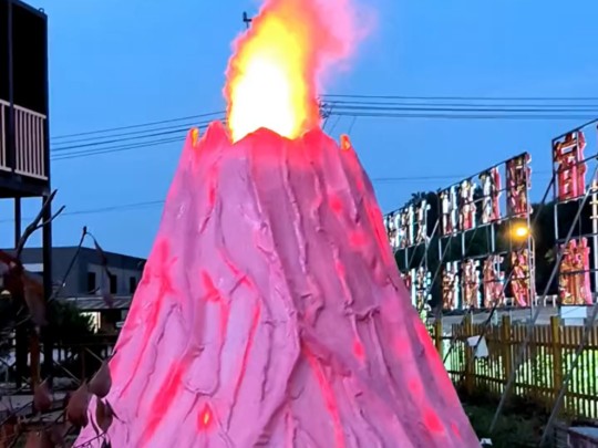 伏羲壁炉火山景园公园仿真火山电子篝火广场雕塑火山电子烽火狼烟景观灯定制哔哩哔哩bilibili