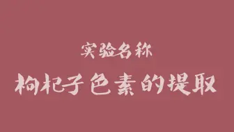 小实验 植物色素的提取与分离 哔哩哔哩 Bilibili