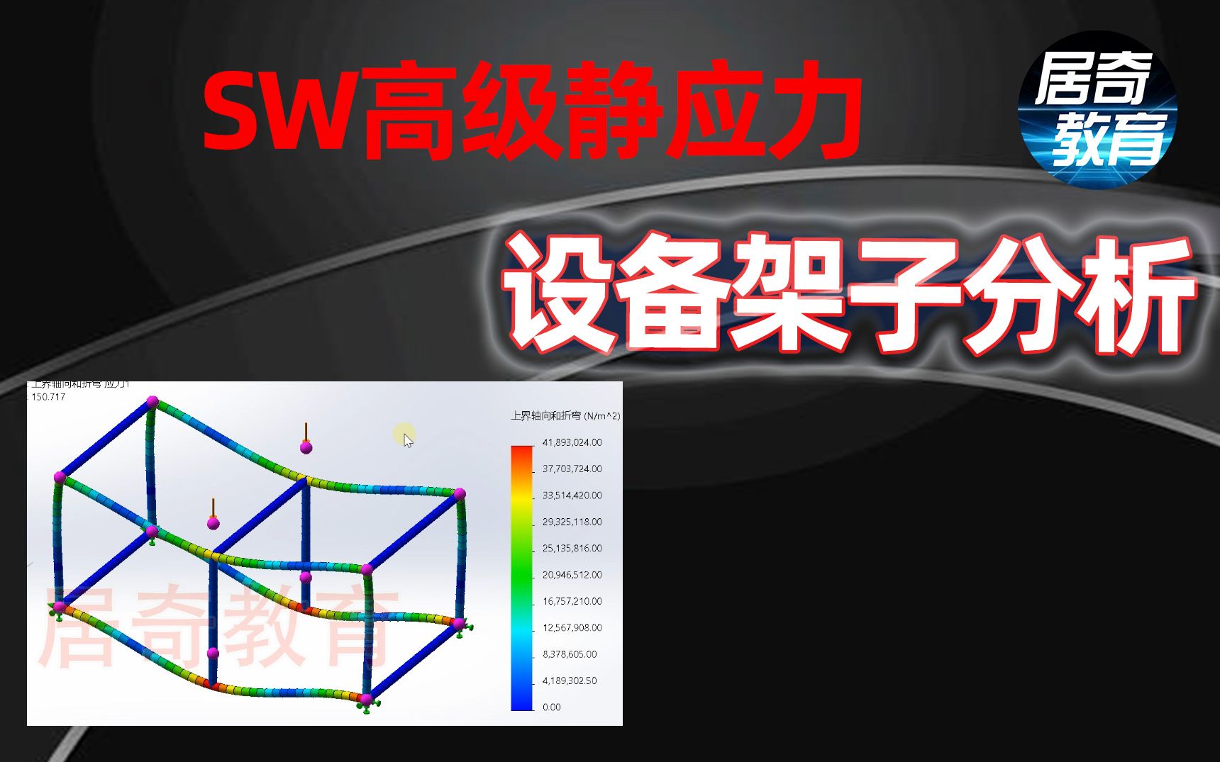 SolidWorks静应力分析simulation方通架子静应力分析哔哩哔哩bilibili