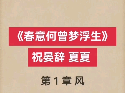 《春意何曾梦浮生》祝晏辞 夏夏 详情后续[玫瑰]2主页左上角哔哩哔哩bilibili