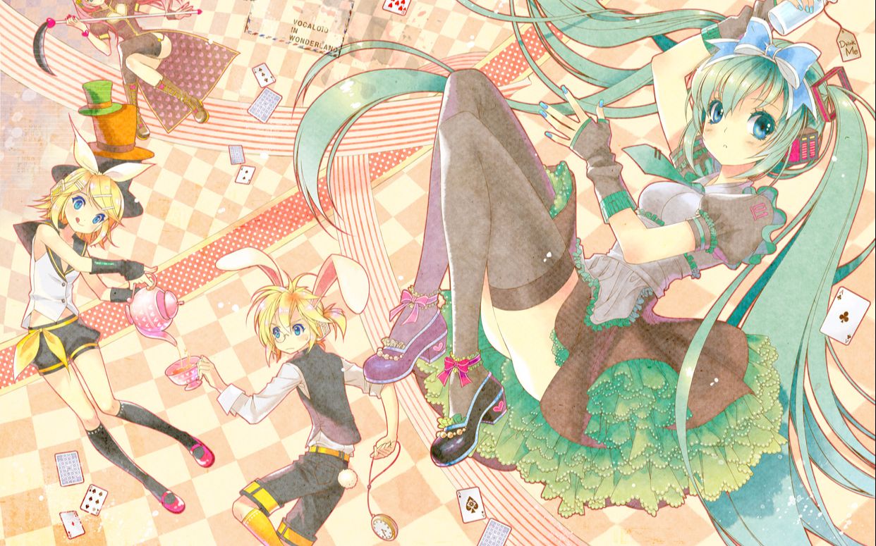 v家5人爱丽丝miku驾到和我一起去疯帽子kaito的茶话会啊