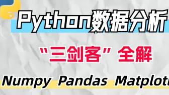 Python数据分析+数据清洗+股票量化实战全套课程，numpy+pandas，AI时代数据清洗数据挖掘是重要技能，手把手教会python数据分析，高薪入职