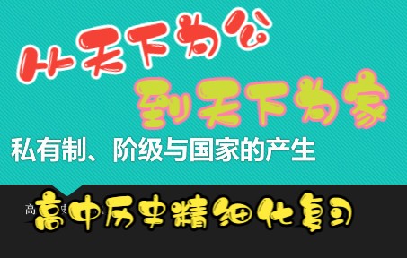 [图]高中历史精细化复习：私有制、阶级与国家的产生