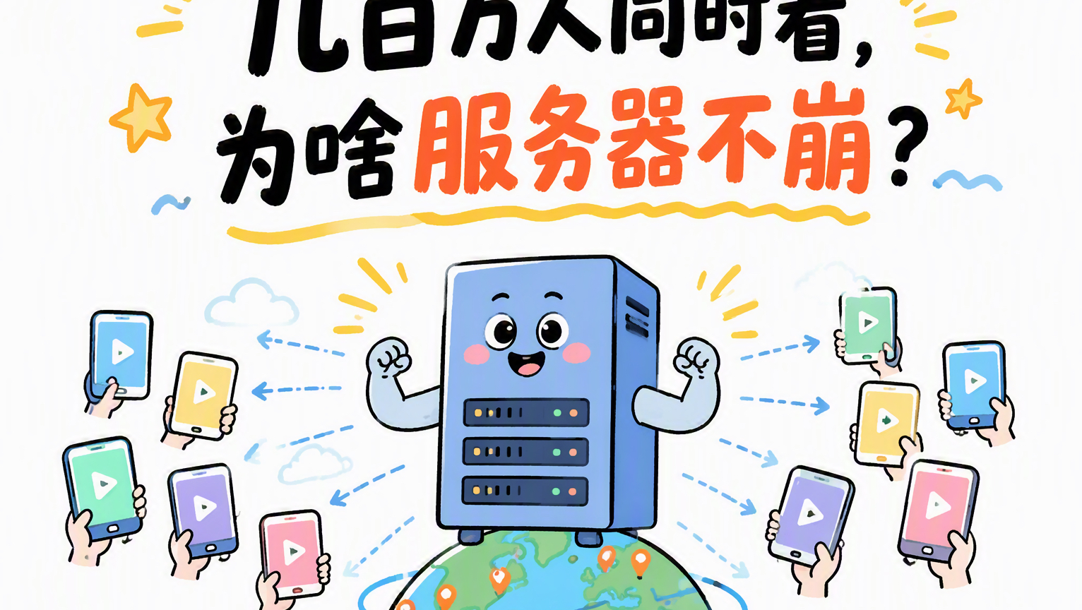 一个视频几百万人同时看,服务器为什么不会崩?