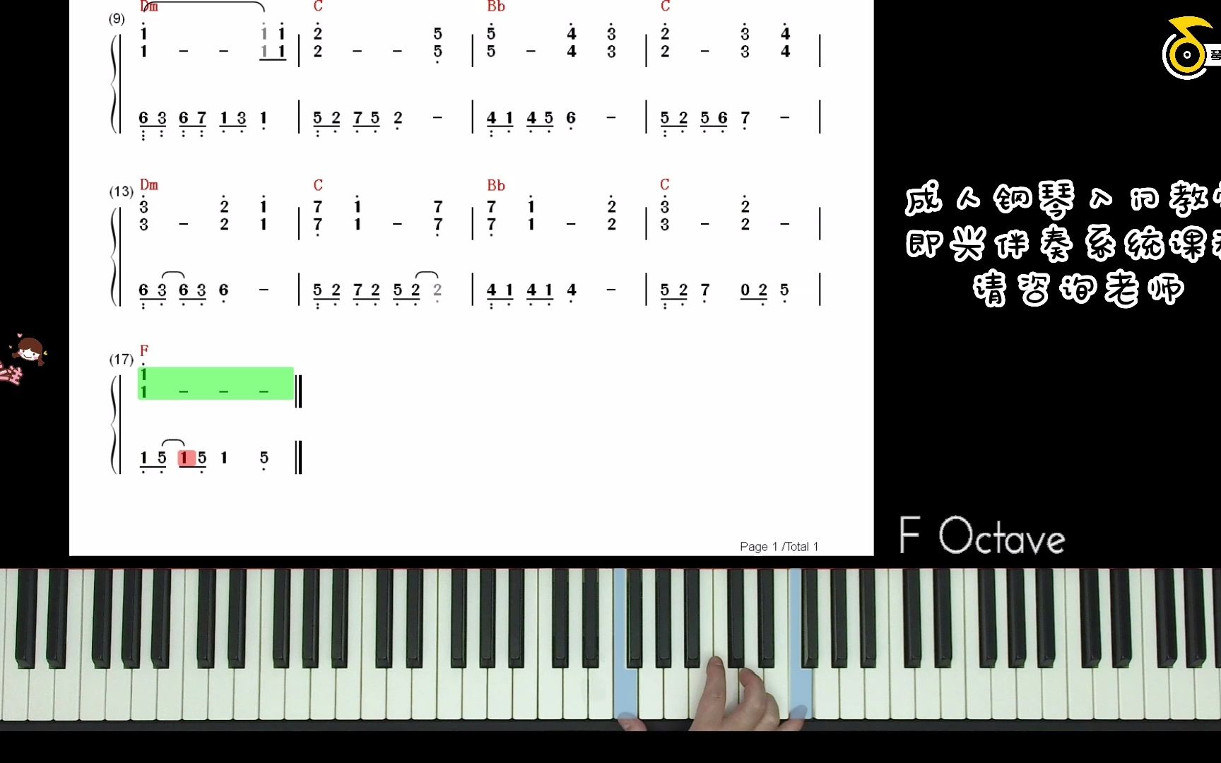 钢琴简谱教学泰坦尼克《the portrait》副歌