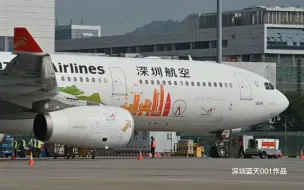 Скачать видео: 从深航A330彩绘机身旁路过。