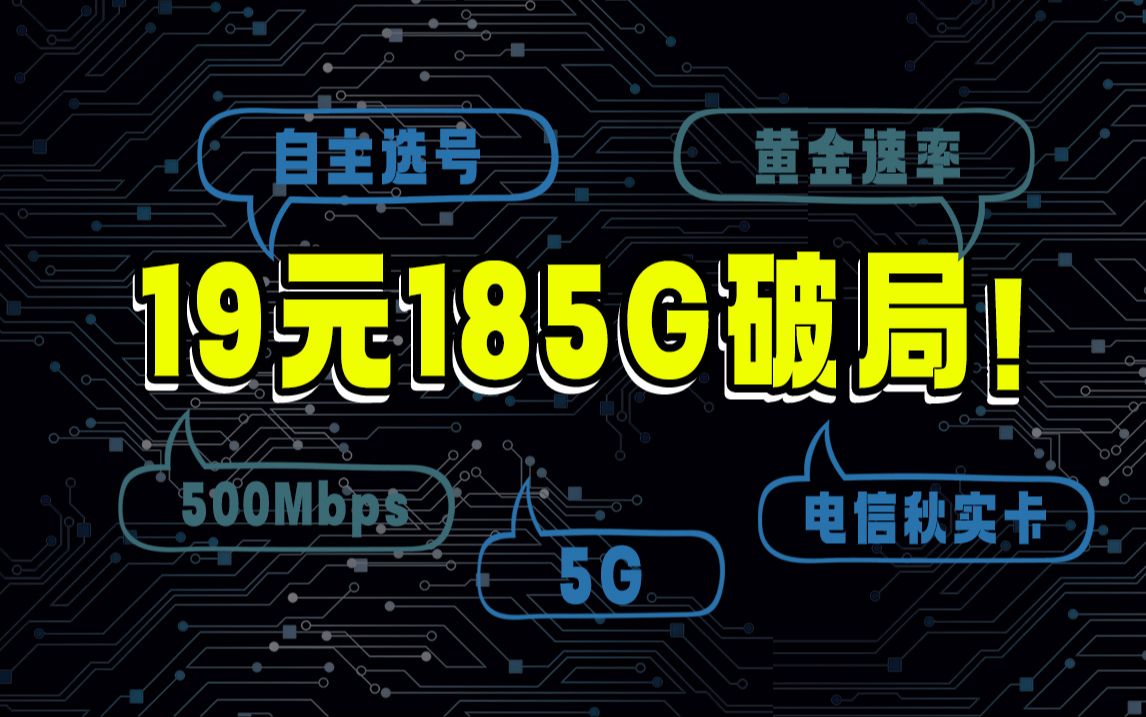 电信破局!19元185G+黄金速率,重磅发布!2023电信流量卡手机卡推荐哔哩哔哩bilibili