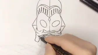 奥特之王，奥特曼系列线描简笔画