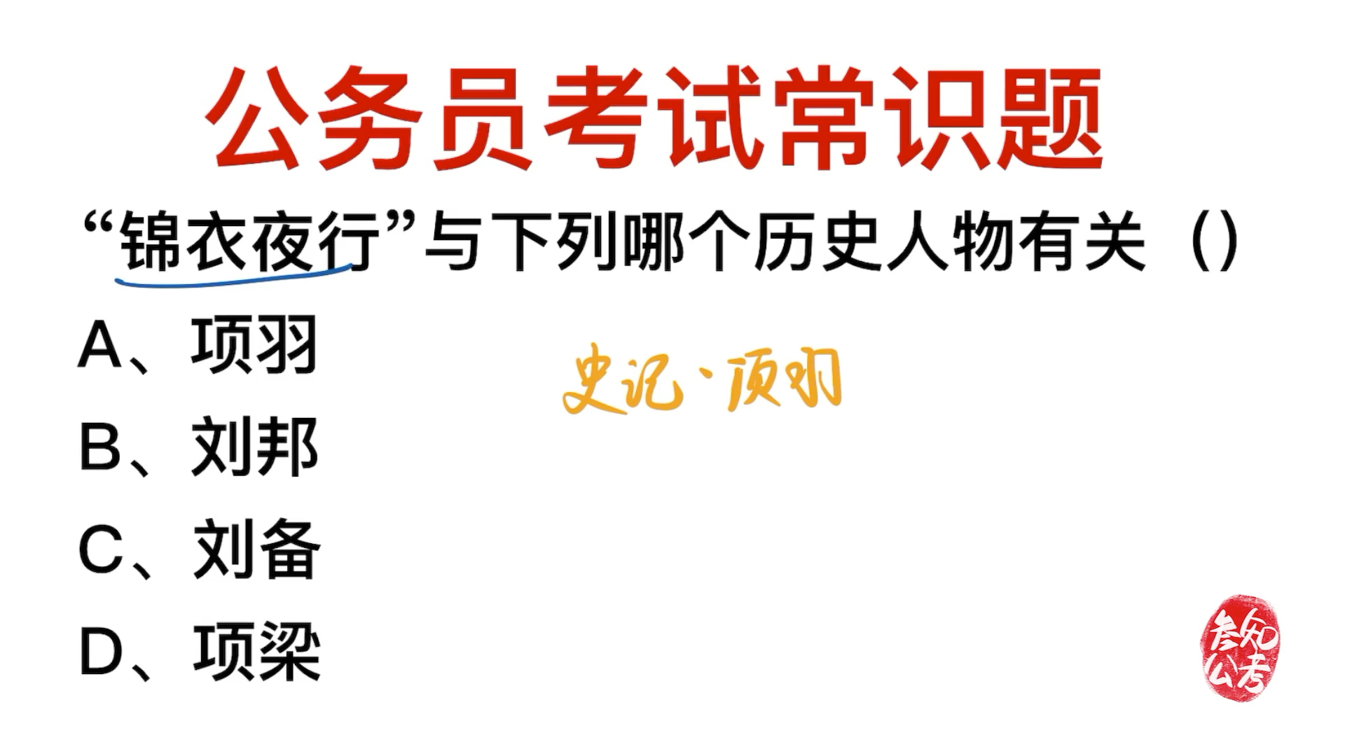 公务员常识,锦衣夜行的意思是什么?与哪个人物有关哔哩哔哩bilibili